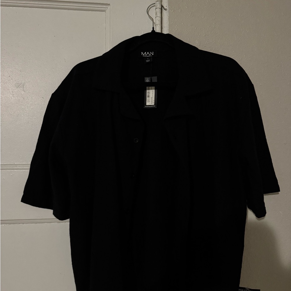 Boohoo Black Collared Shirt